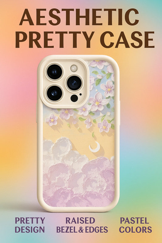 Flowers Pattern Hot 3D Pastel Oil Painting Cute Print Design Aesthetic Cover