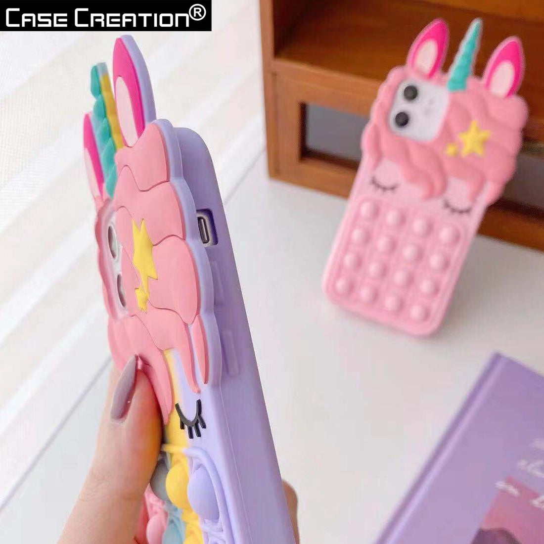 Push Pop Unicorn Bubble Fidget Toys Game Stress Relief case