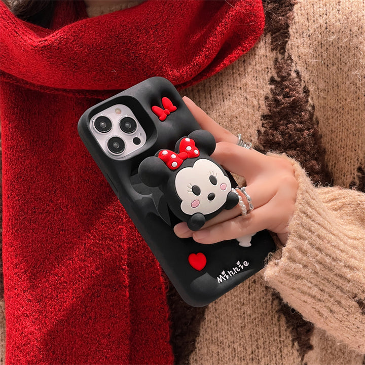 3D Cartoon Minnie Doll Grip Holder Pop Case