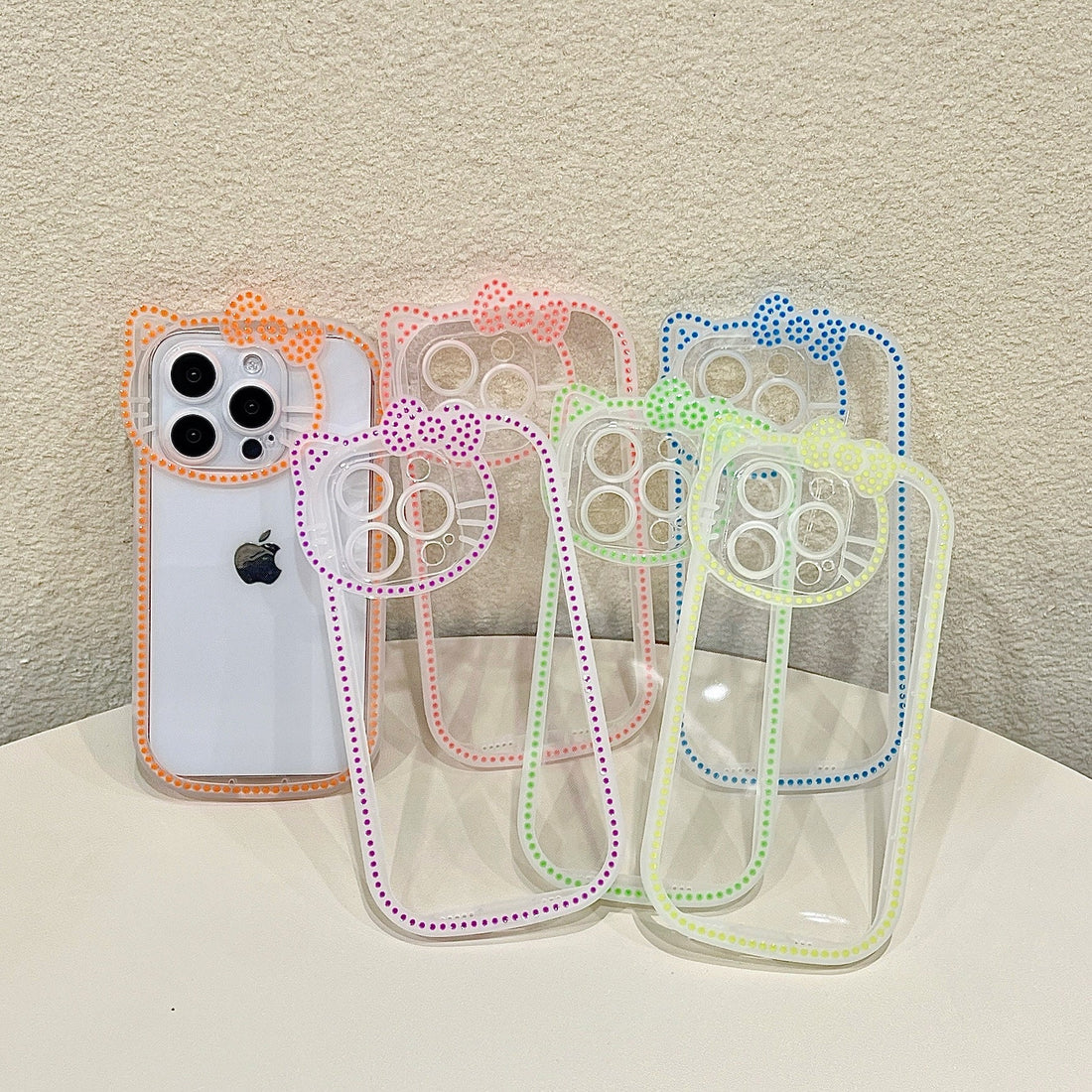 Neon Radium Night Glow Hello Kitty Colorful Transparent With Bow Case