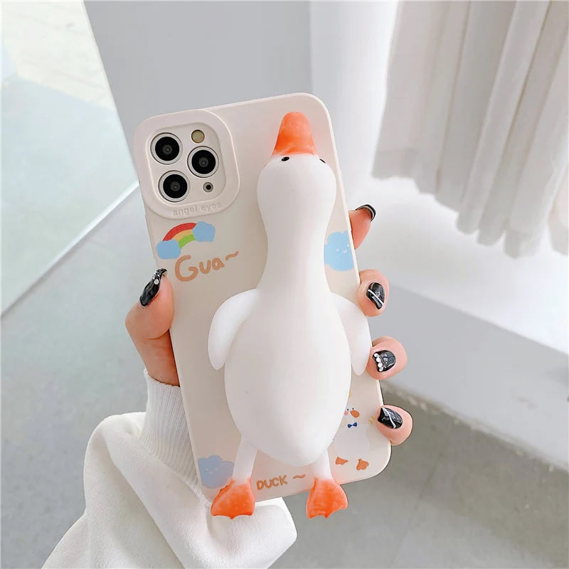 3D Cartoon Duck Squeezy Quack Stress Release Decor Case