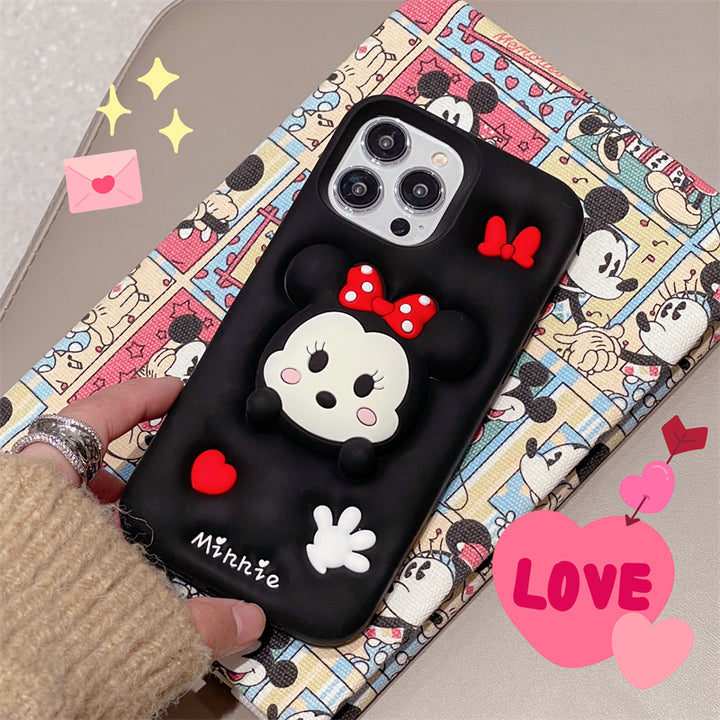3D Cartoon Minnie Doll Grip Holder Pop Case