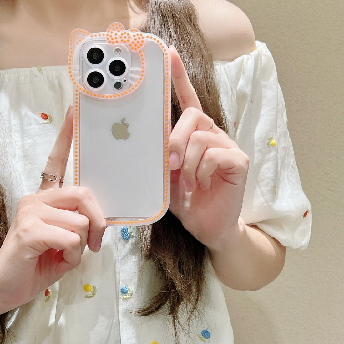 Neon Radium Night Glow Hello Kitty Colorful Transparent With Bow Case