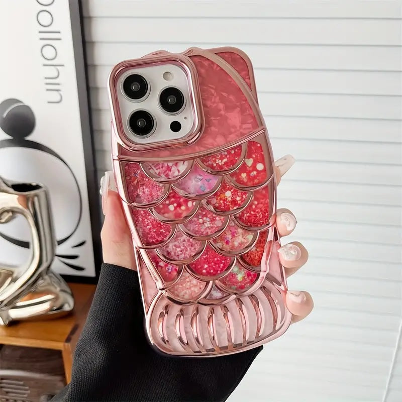 3D Mermaid Glitter Chubby Luxury Fat Fish Case