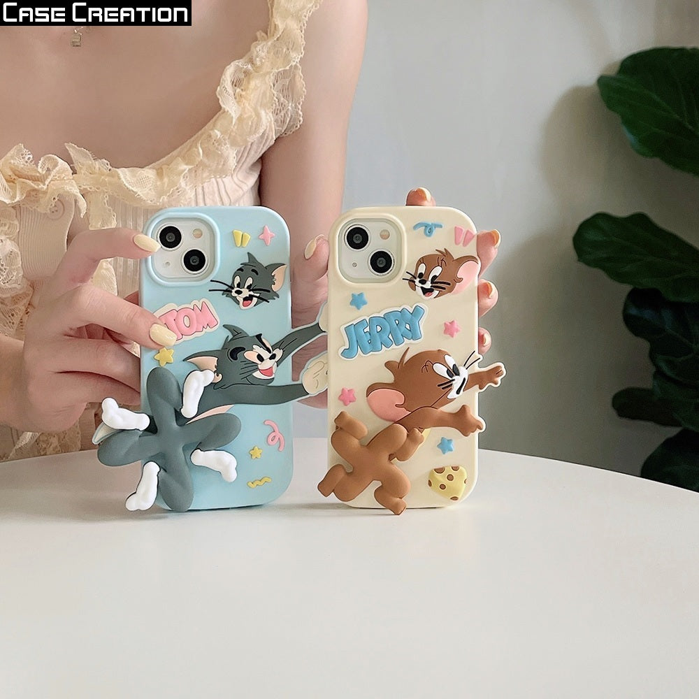 3D Cartoon Cat Fidget Spinner Playing Game Running Case