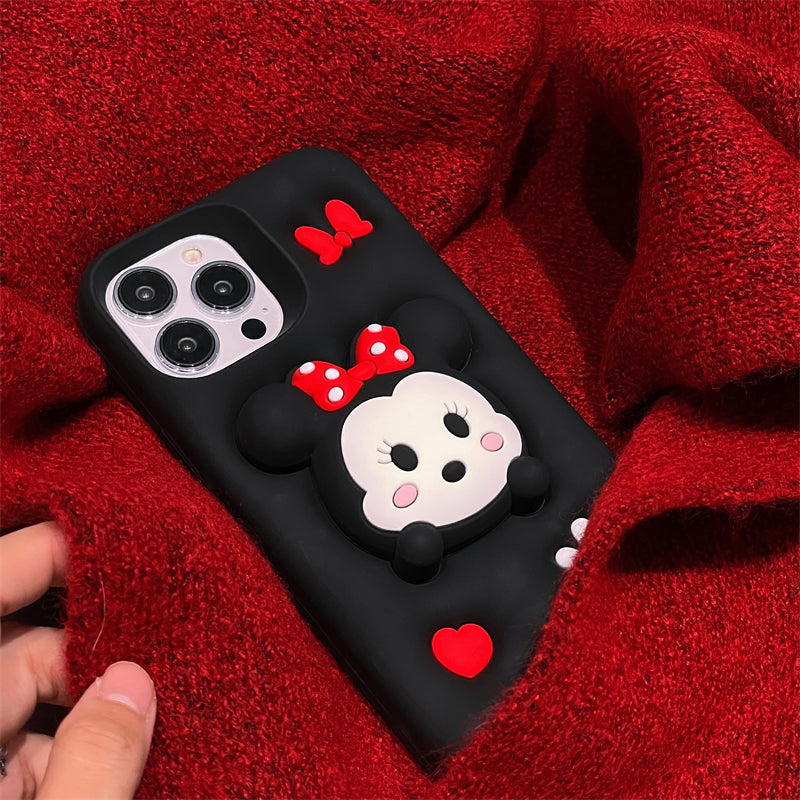 3D Cartoon Minnie Doll Grip Holder Pop Case
