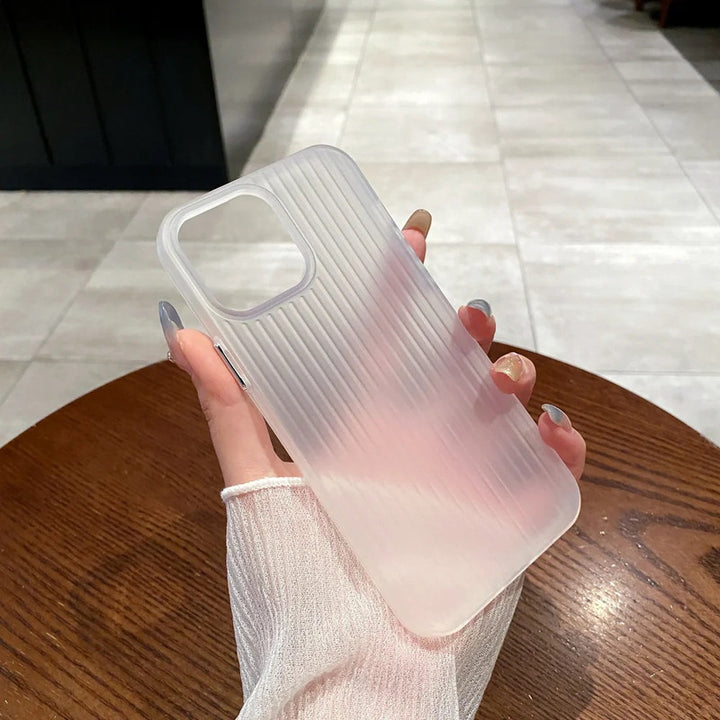Virat Frosted Matte Finish Clear lining Soft Case Translucent Slim Sleek fit Corrugated Stripes Pattern