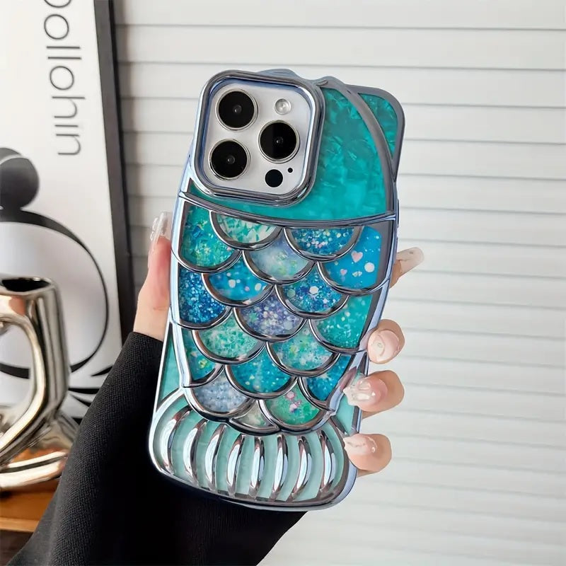 3D Mermaid Glitter Chubby Luxury Fat Fish Case
