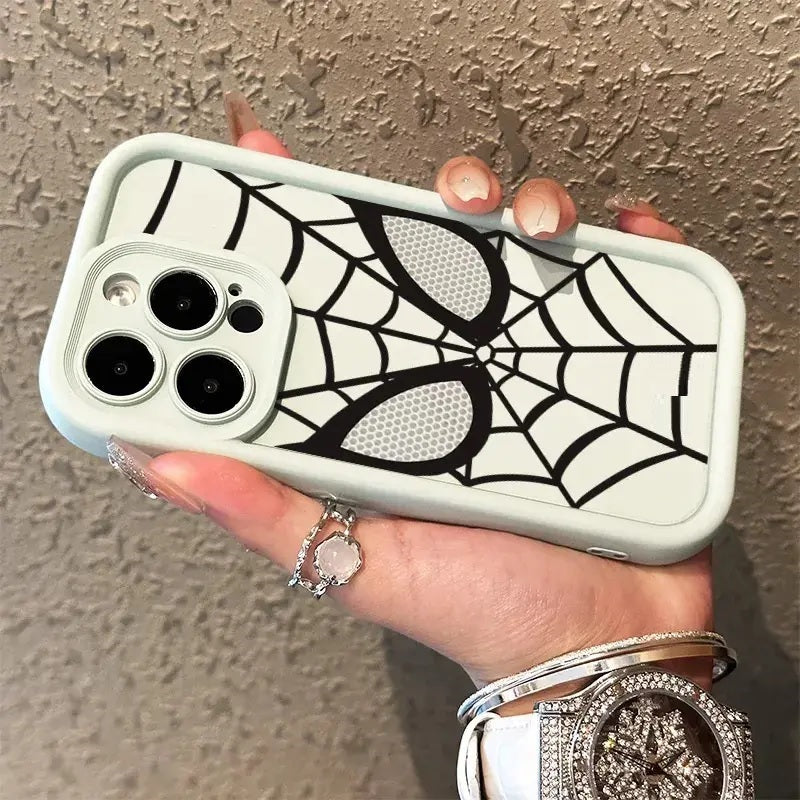 3D Spidey Face Mask Super Hero Movies Spider Man Cartoon Case | Love White Web