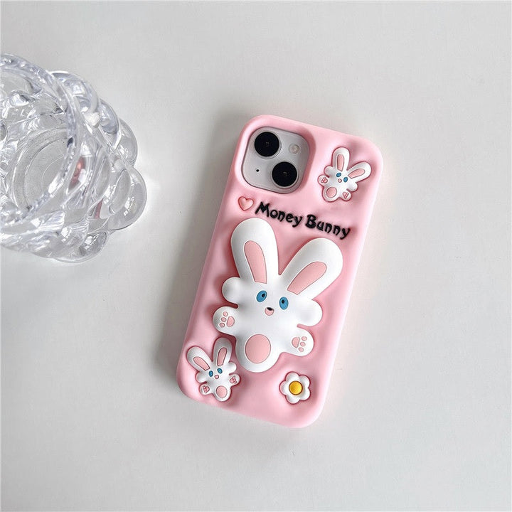 3D Cartoon Money Bunny Rabbit Cute Case with Holder