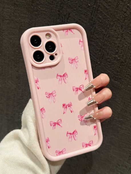 Hot 3D Ribbon Pink Bow Pattern Cute Design Fashion Aesthetic Printed Cover