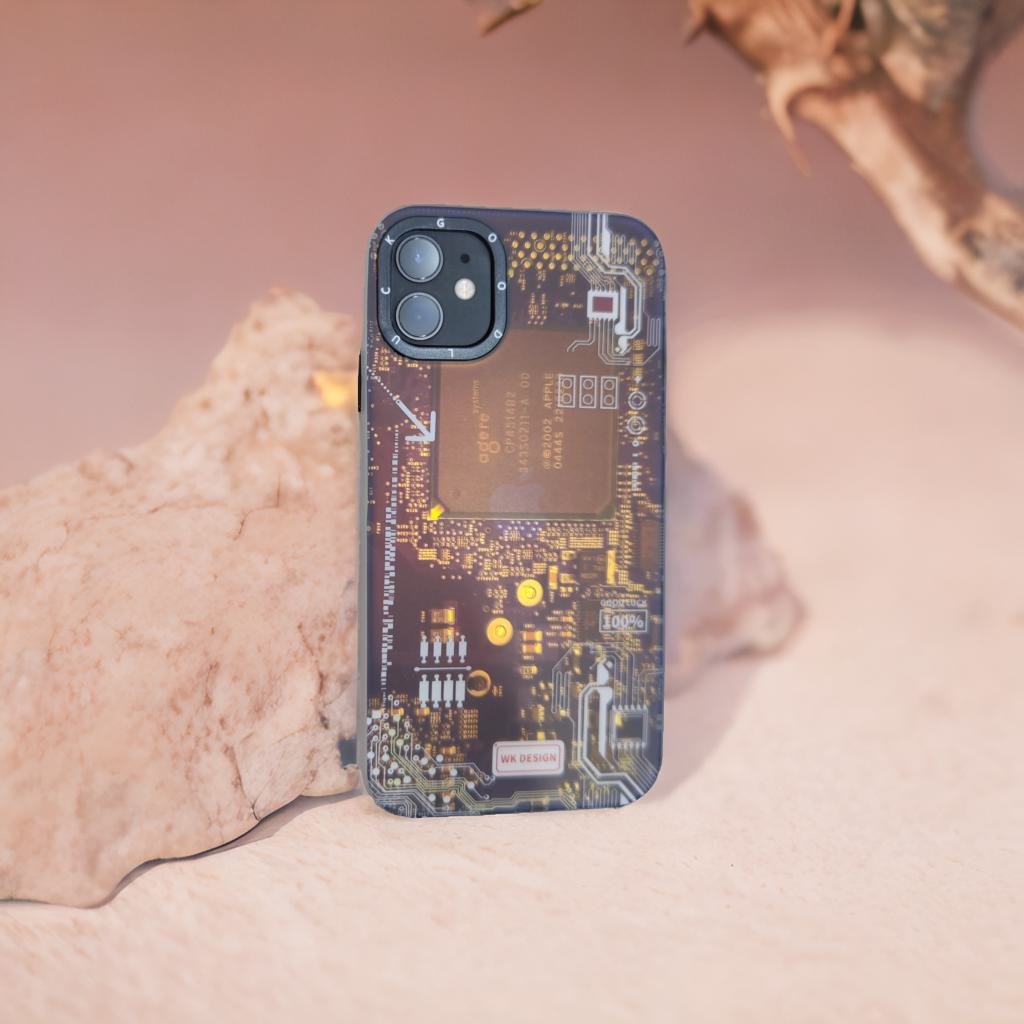 Techno Art AI Future Electric Circuit Retro IMD Chip Digital Mother Board Holographic Cover