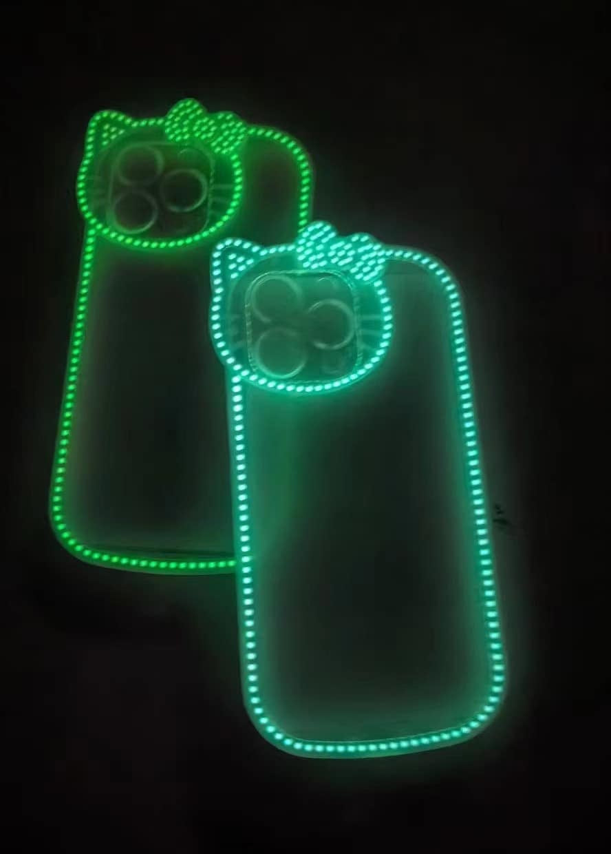 Neon Radium Night Glow Hello Kitty Colorful Transparent With Bow Case