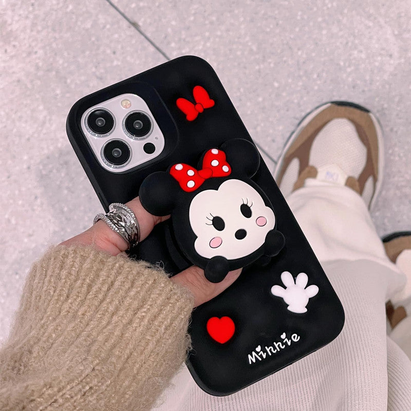 3D Cartoon Minnie Doll Grip Holder Pop Case