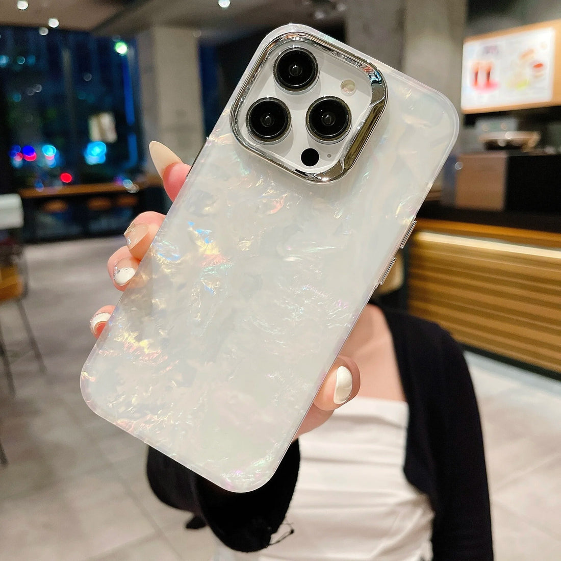 Holographic Marble Glitter Colorful Dreamy Hard Shell Phone Bling Case