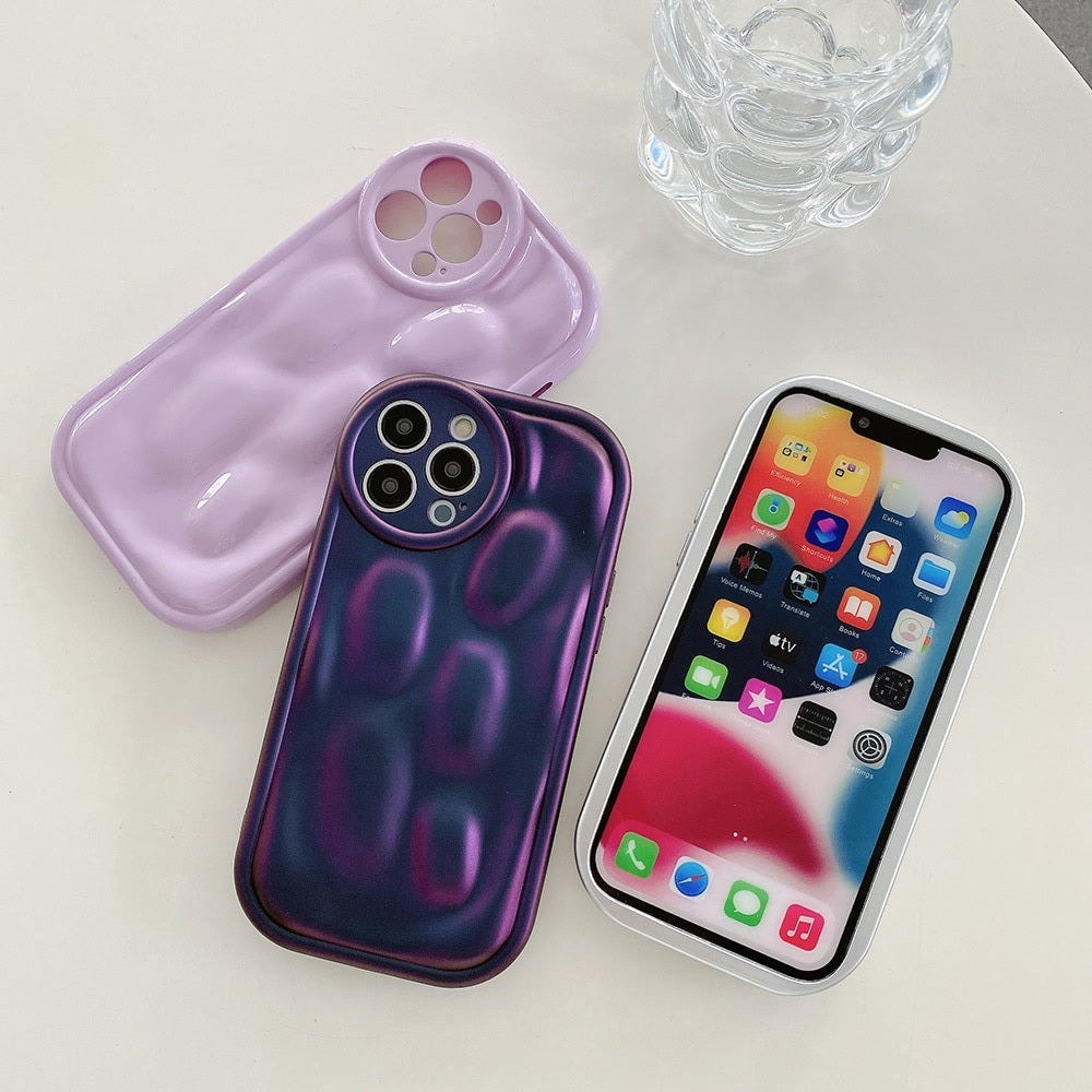 3D Meteorite Texture Stone Water Fluted Design Kawaii Case