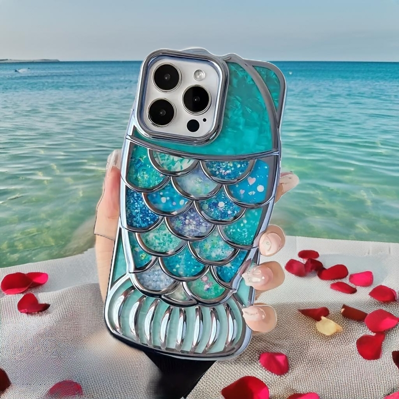 3D Mermaid Glitter Chubby Luxury Fat Fish Case