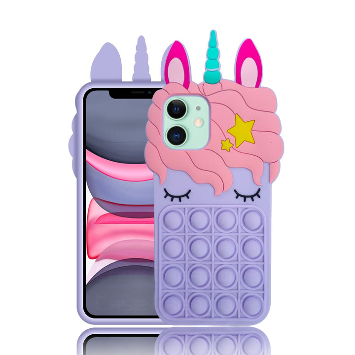 Push Pop Unicorn Bubble Fidget Toys Game Stress Relief case