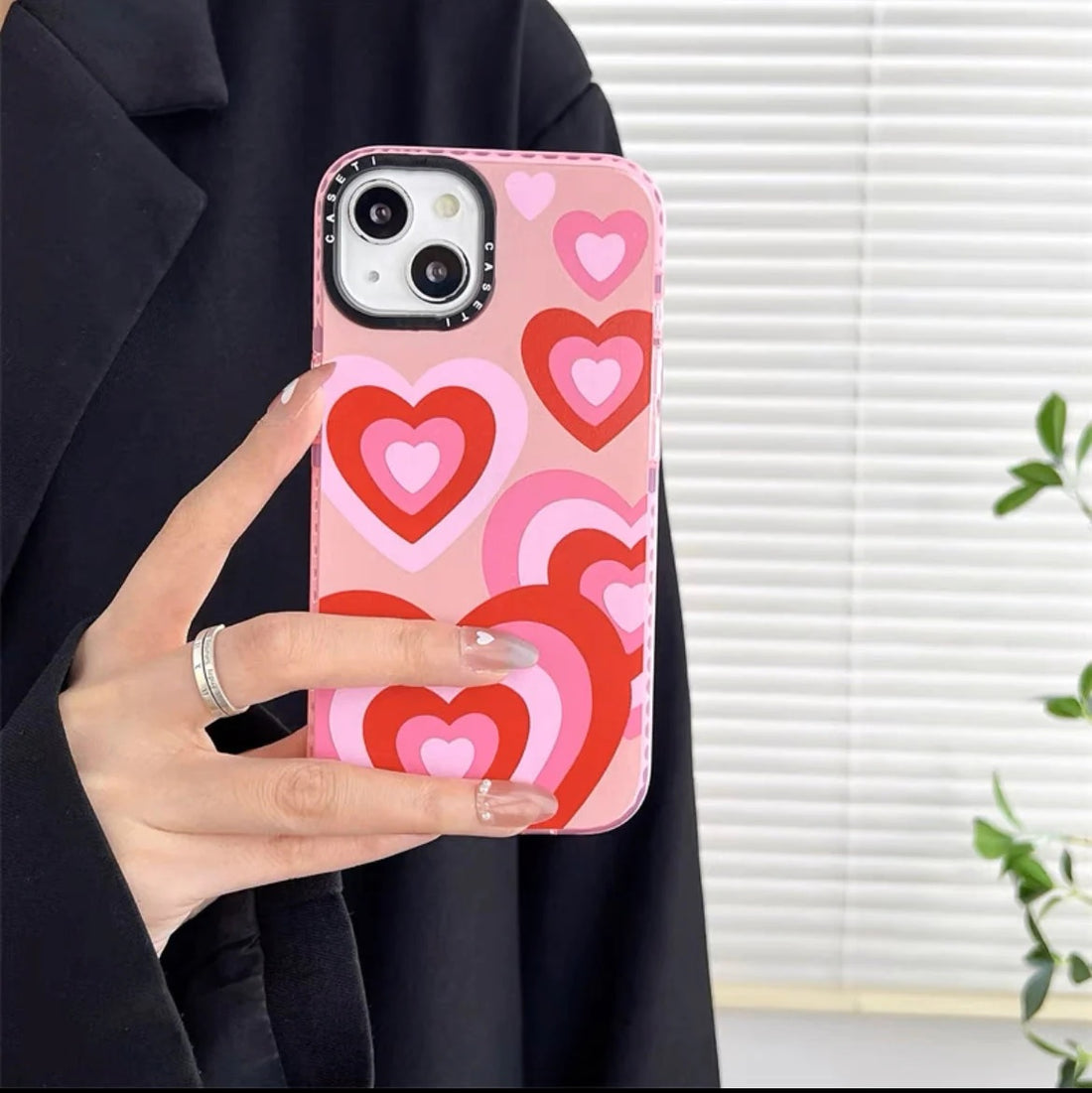 Heart Pink Love Impact Design Hearts Pattern Aesthetic Case
