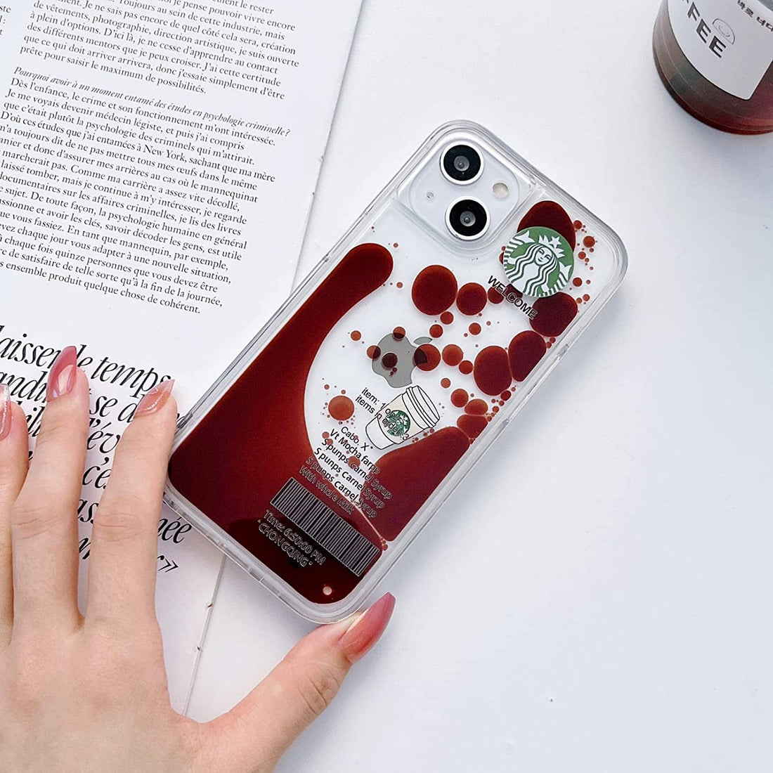 Starbuck Coffee Love Floating Quicksand Liquid Design Case