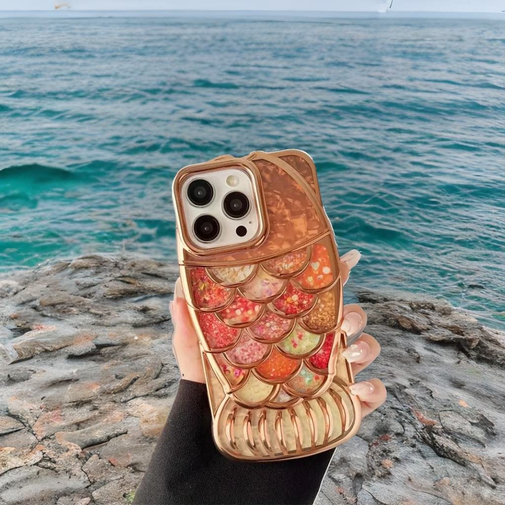 3D Mermaid Glitter Chubby Luxury Fat Fish Case