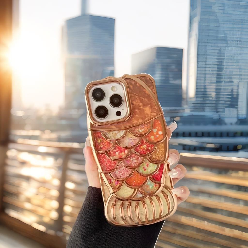3D Mermaid Glitter Chubby Luxury Fat Fish Case