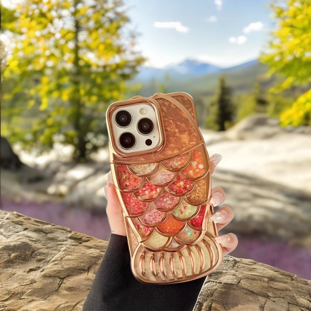 3D Mermaid Glitter Chubby Luxury Fat Fish Case