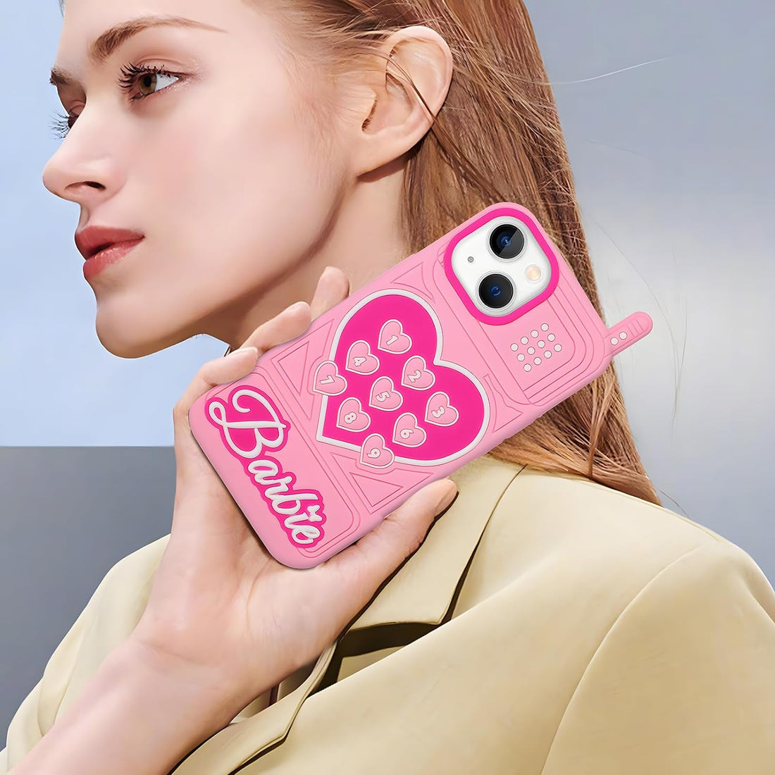 3D Cute Angel Barbie The Movie Cartoon Retro feel Phone Style Dial Back Cover