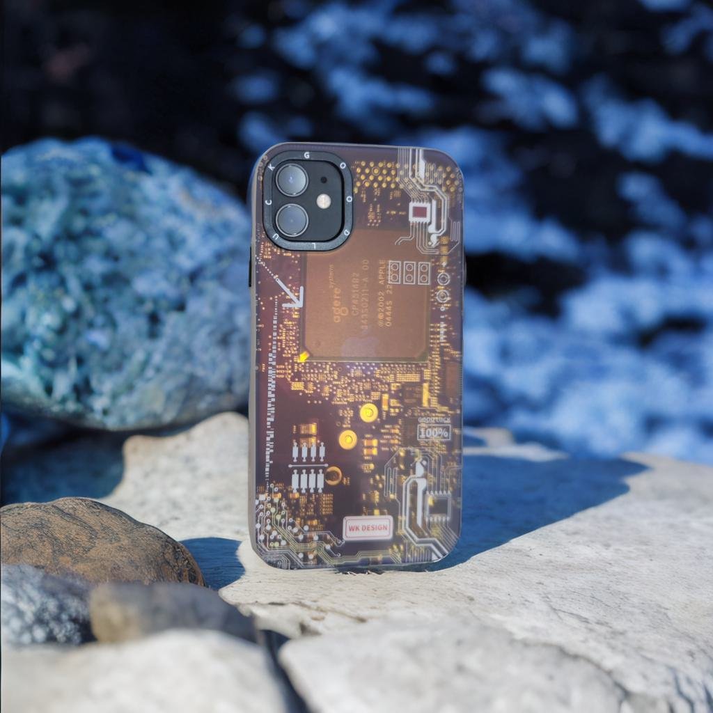 Techno Art AI Future Electric Circuit Retro IMD Chip Digital Mother Board Holographic Cover