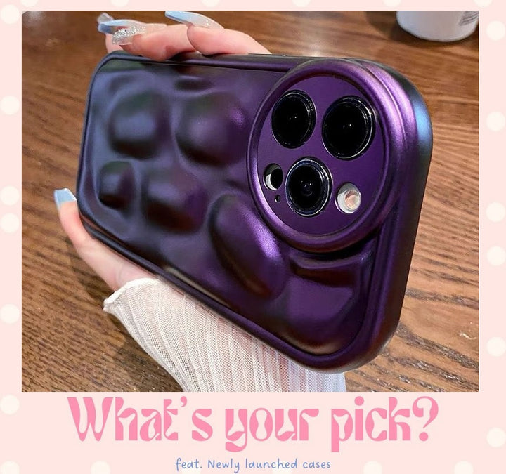 3D Meteorite Texture Stone Water Fluted Design Kawaii Case