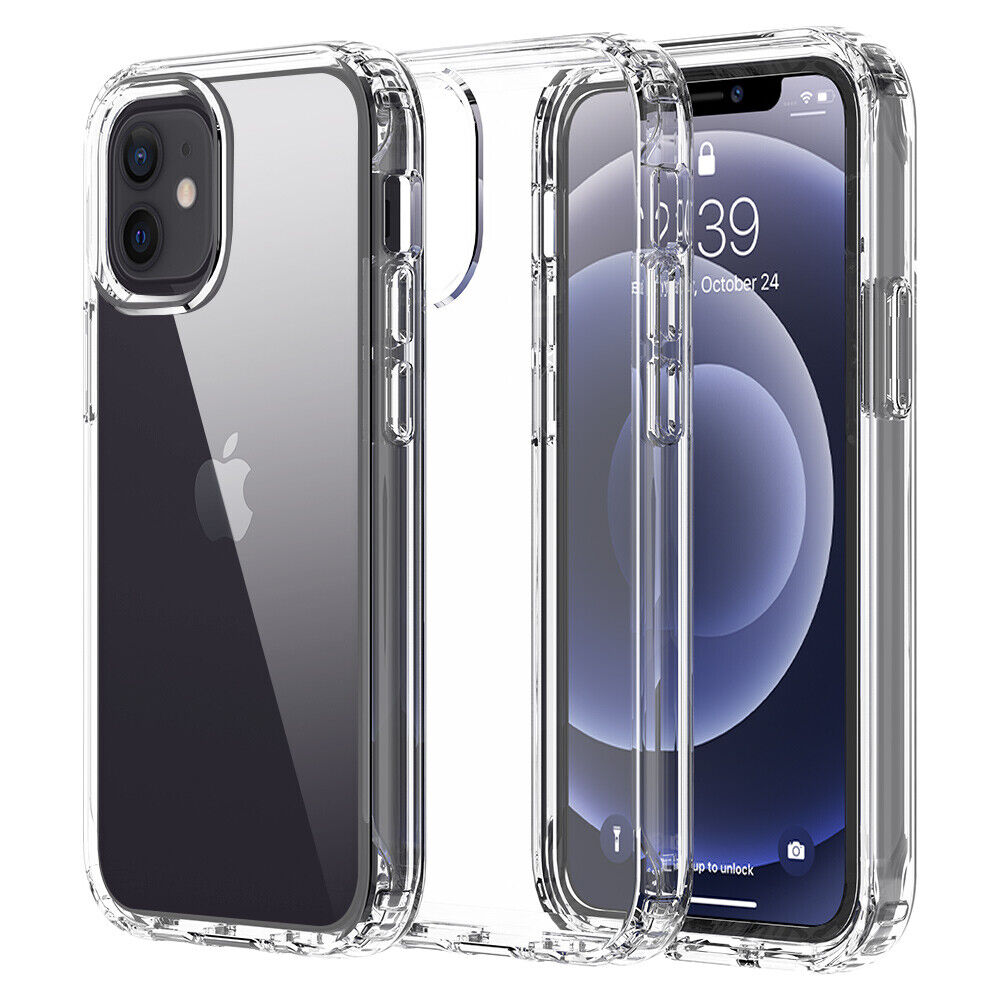 Hard Transparent Clear Strong TPU iPhone Case + Tough Polycarbonate Crystal HD Clear