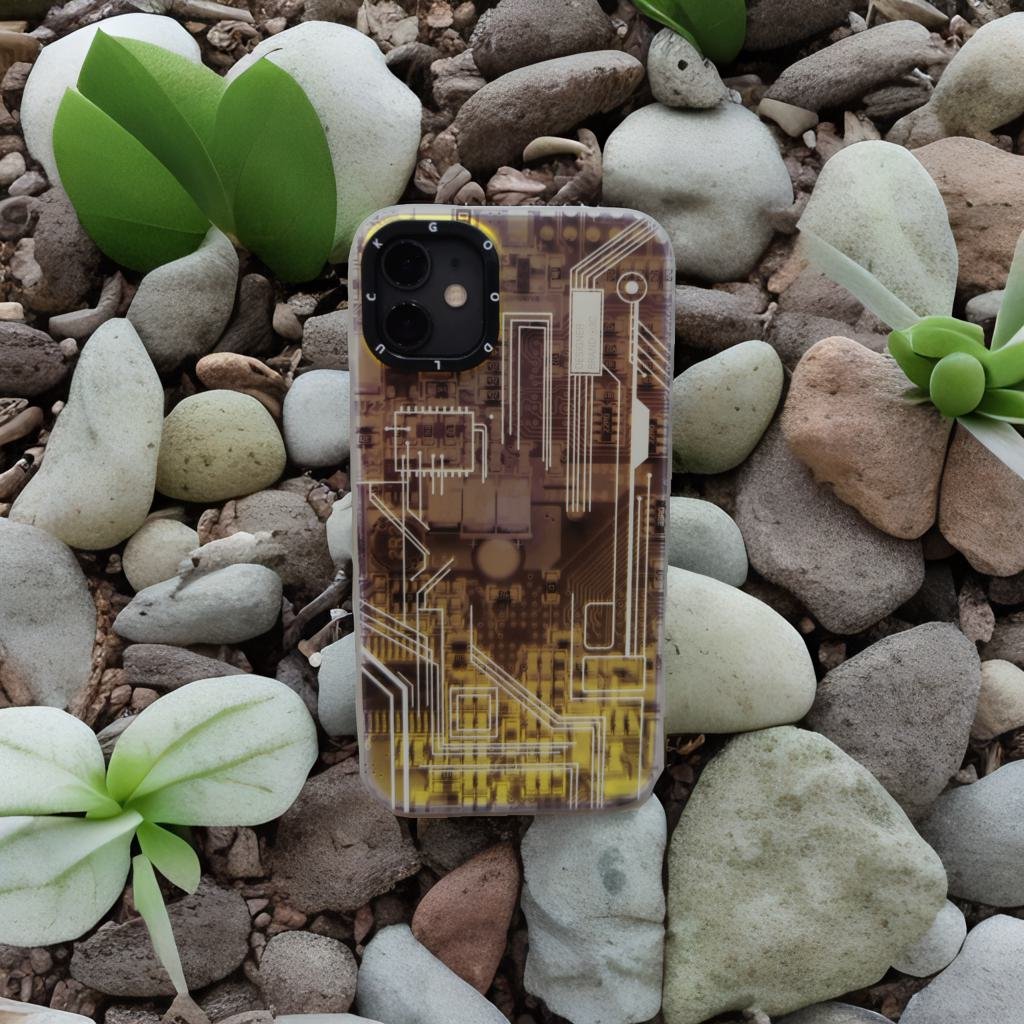 Techno Art AI Future Electric Circuit Retro IMD Chip Digital Mother Board Holographic Cover