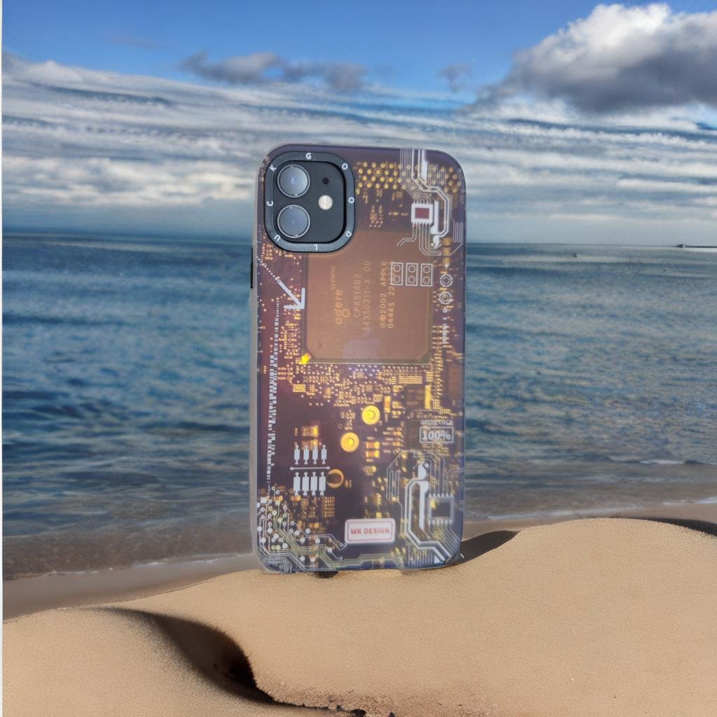 Techno Art AI Future Electric Circuit Retro IMD Chip Digital Mother Board Holographic Cover