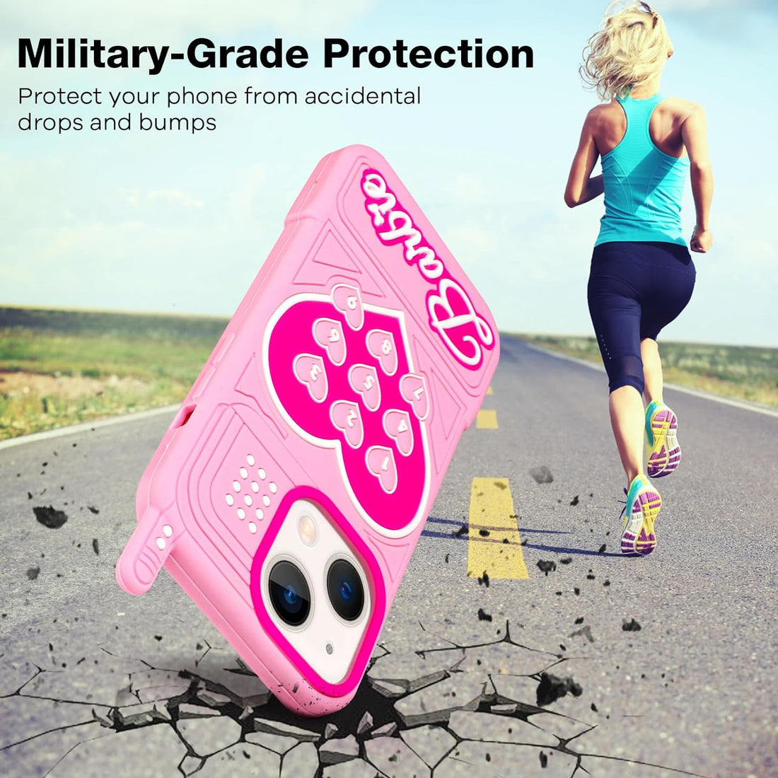 3D Cute Angel Barbie The Movie Cartoon Retro feel Phone Style Dial Back Cover