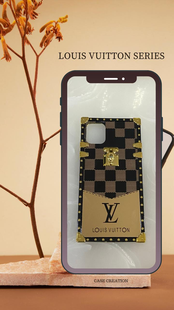 Luxury Designer Brand Shine Logo Square Leather Case