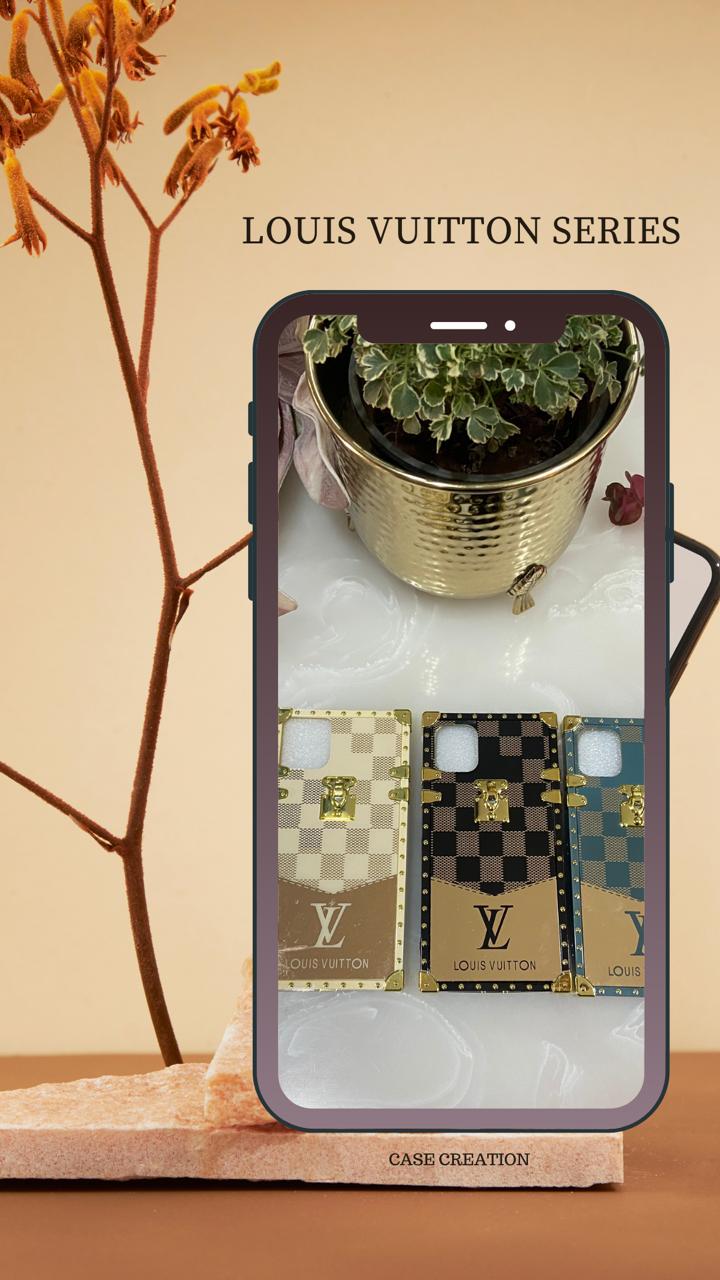 Luxury Designer Brand Shine Logo Square Leather Case