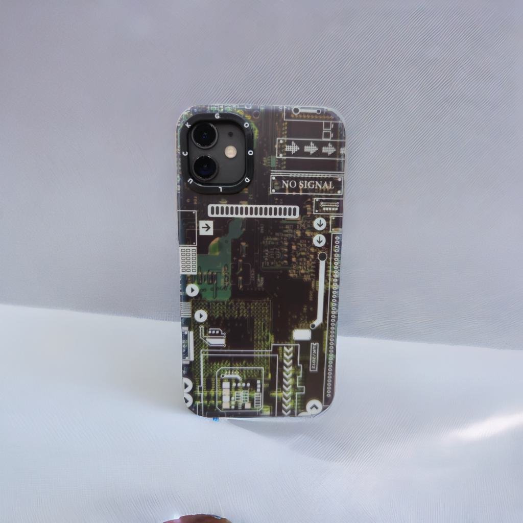 Techno Art AI Future Electric Circuit Retro IMD Chip Digital Mother Board Holographic Cover