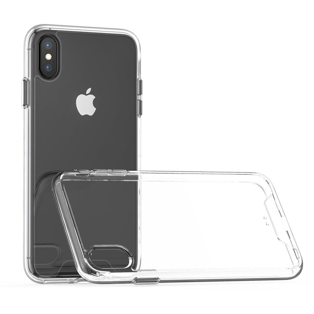 Hard Transparent Clear Strong TPU iPhone Case + Tough Polycarbonate Crystal HD Clear