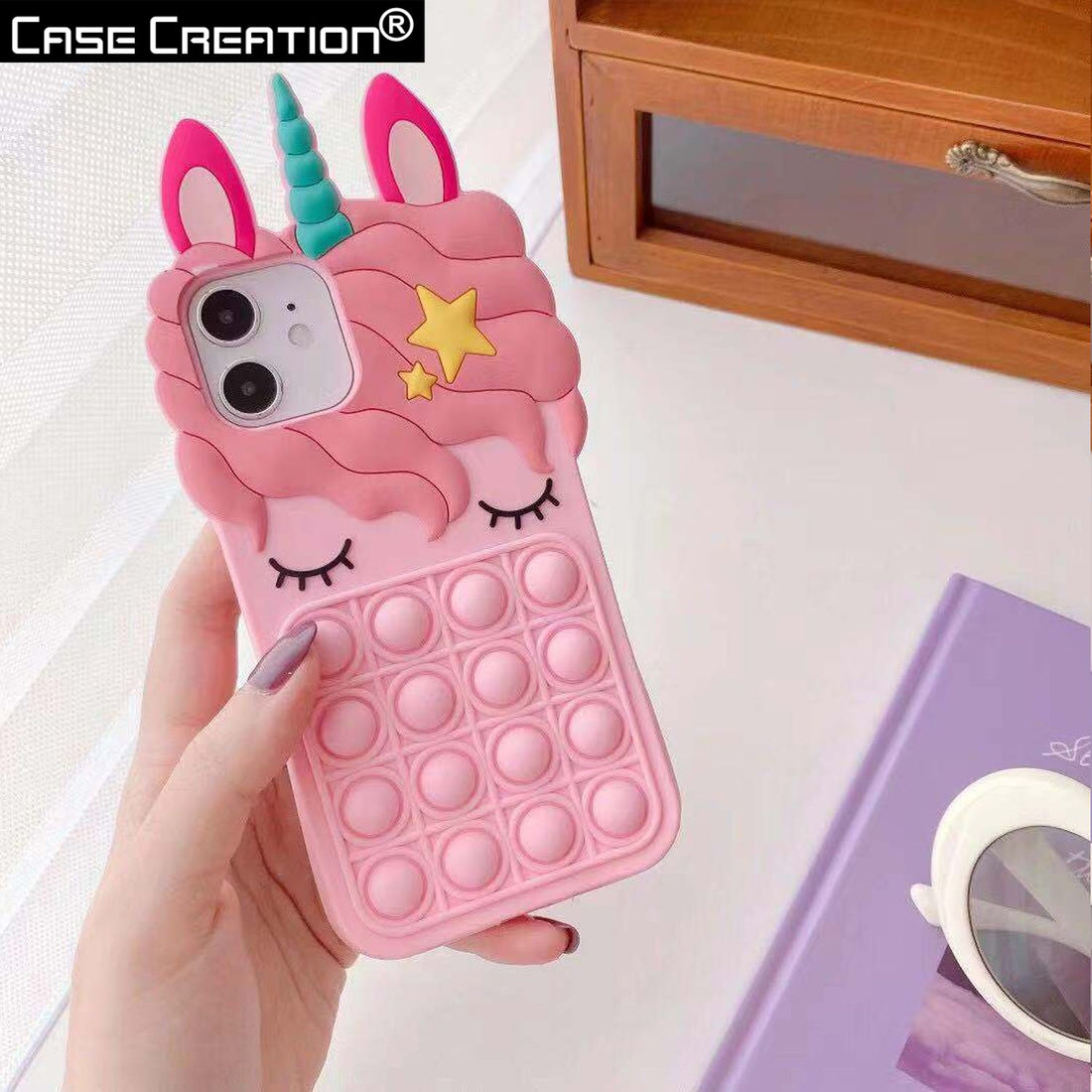 Push Pop Unicorn Bubble Fidget Toys Game Stress Relief case