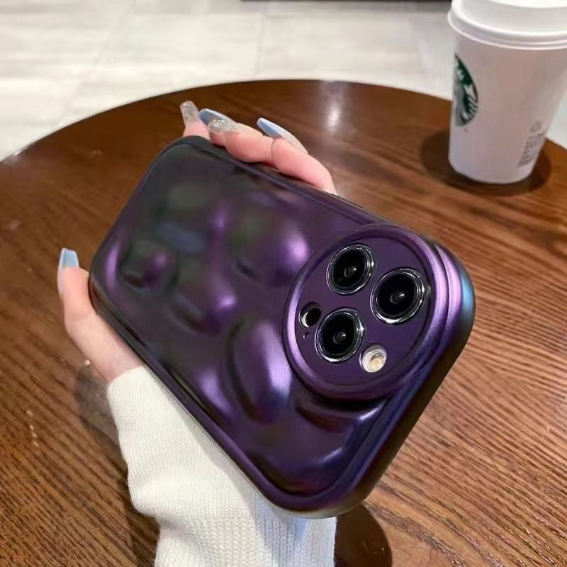 3D Meteorite Texture Stone Water Fluted Design Kawaii Case