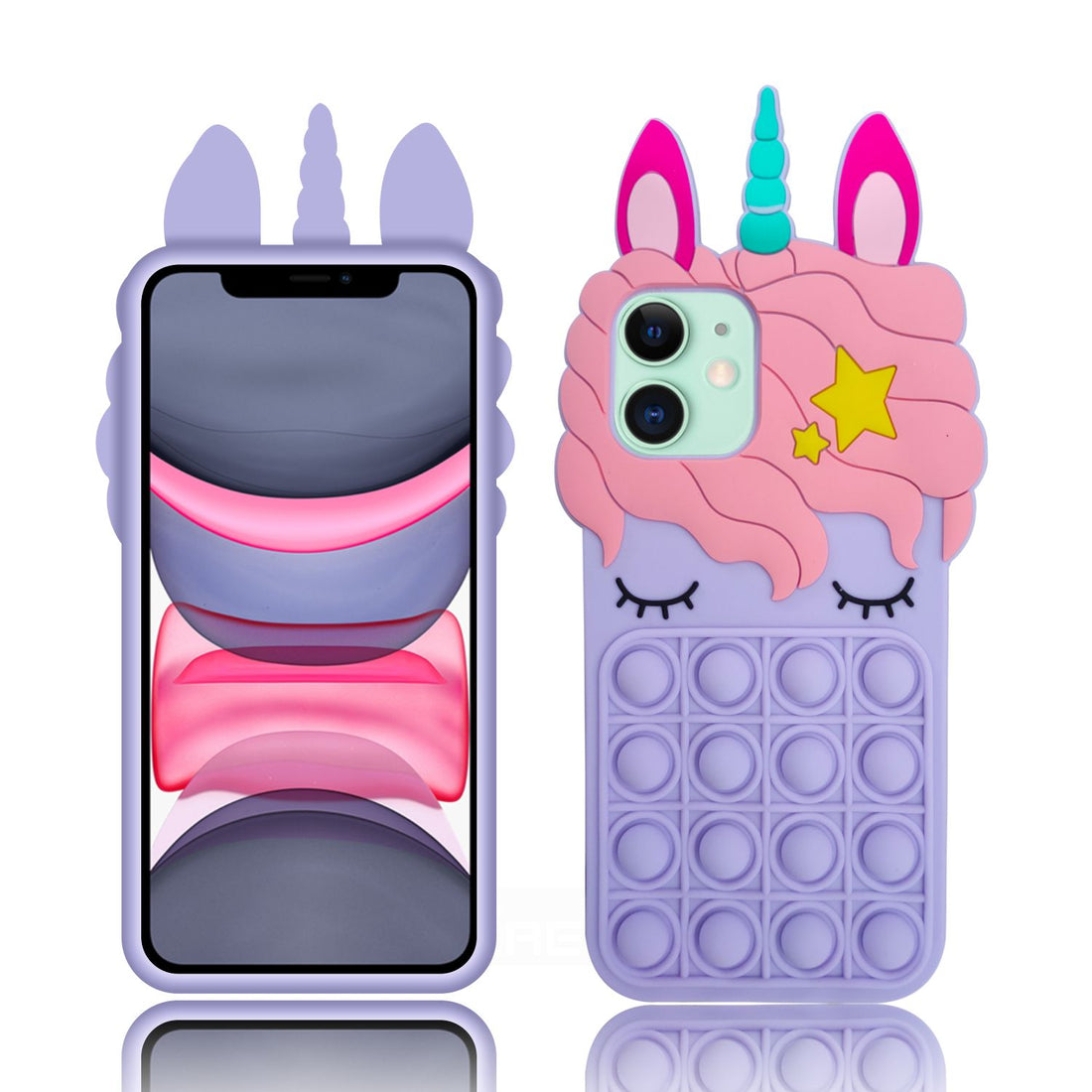 Push Pop Unicorn Bubble Fidget Toys Game Stress Relief case