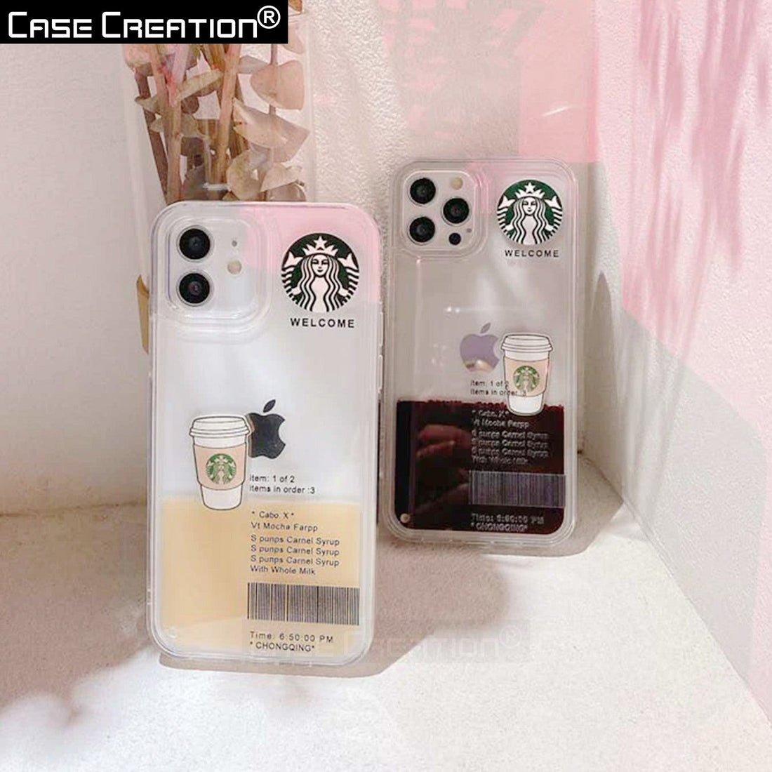 Starbuck Coffee Love Floating Quicksand Liquid Design Case