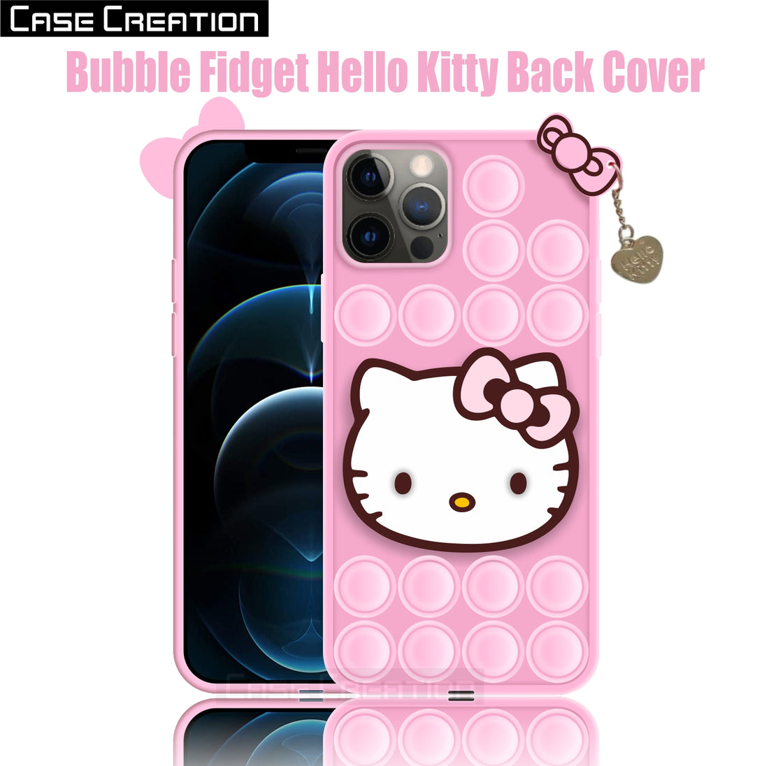 Push Pop Hello Kitty Cat Love Bubble Fidget Toys Game Stress Relief case