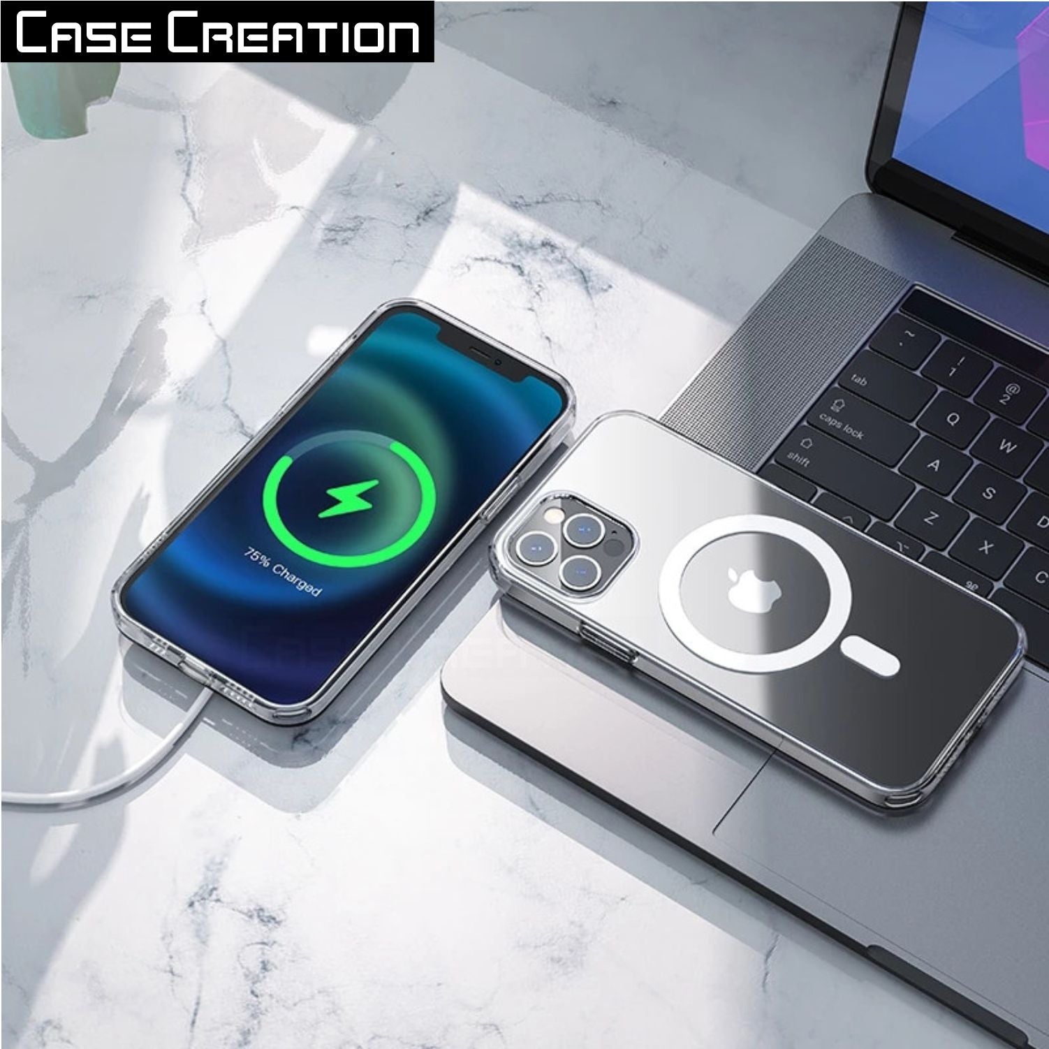Magnetic MagSafe Transparent Clear TPU Case Supports Fast Wireless Charging
