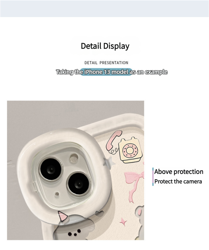 3D Cute Koala Bear Cartoon Teddy Candy Floral Decor Wave Curly Invisible Double Phone Stand Holder