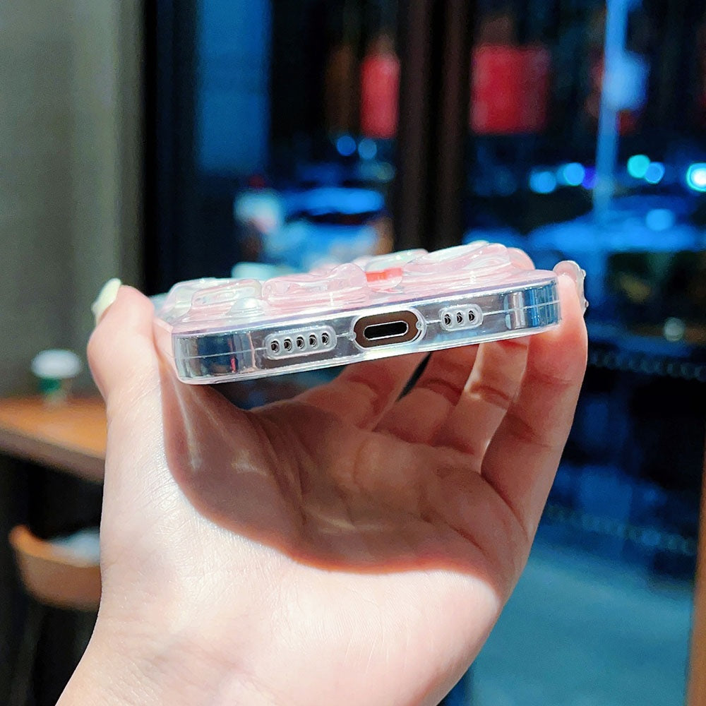 Luxury Translucent Butterfly Love Heart Resin Phone Case