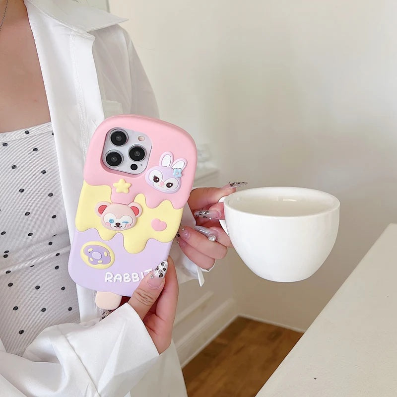 3D Ice Candy Rabbit Ice Cream Candy Duffy Bear Toy Cartoon Kawaii Case