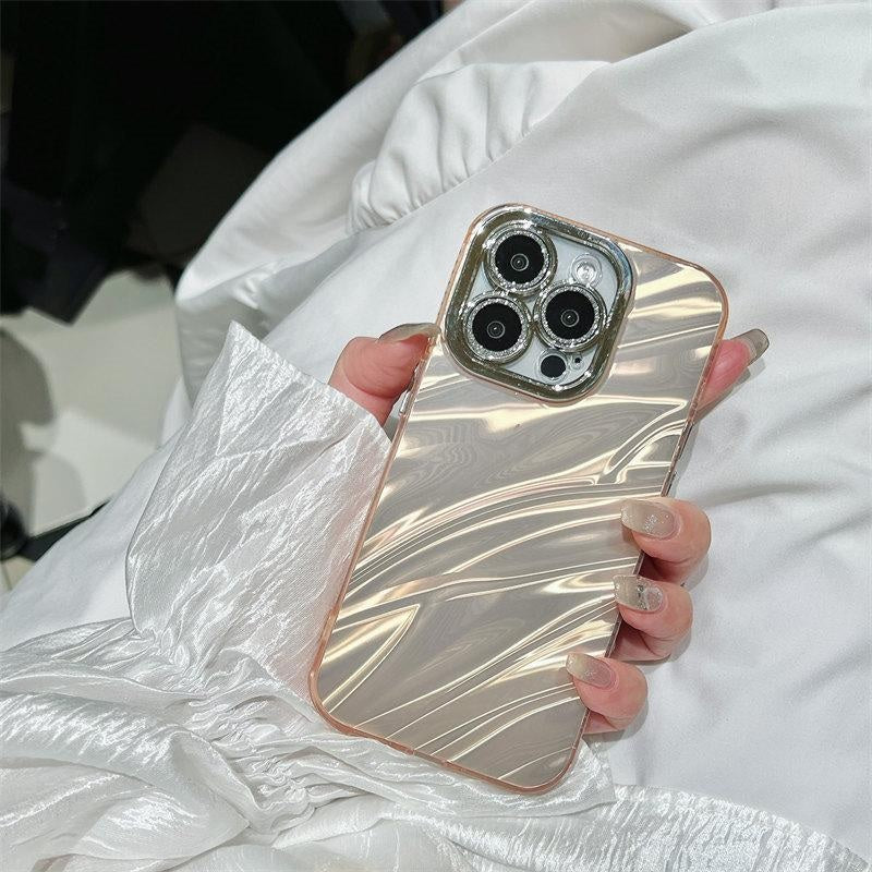 Hot Diamond Laser Gradient Glitter Camera Lens Protection Colorful Phone Shell Rose Gold Case