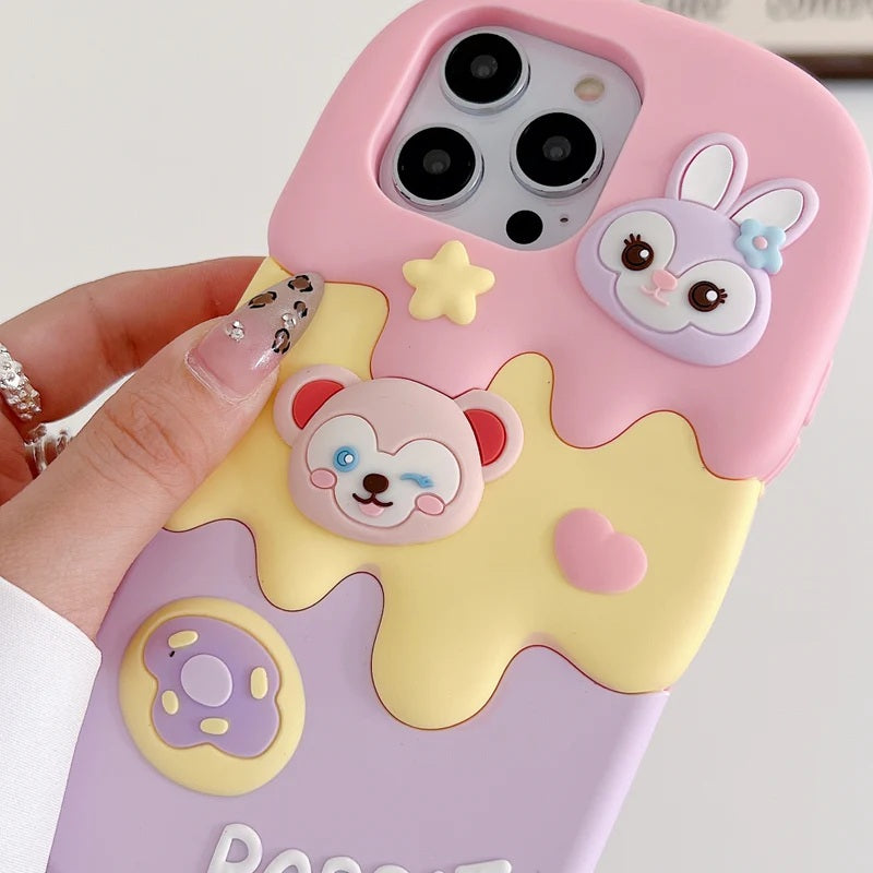 3D Ice Candy Rabbit Ice Cream Candy Duffy Bear Toy Cartoon Kawaii Case