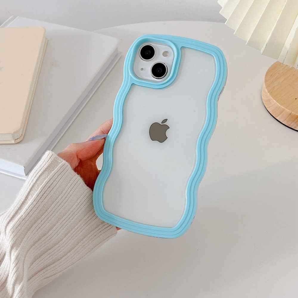 3D Curly Wave TPU Transparent Colorful Frame Bumper Case